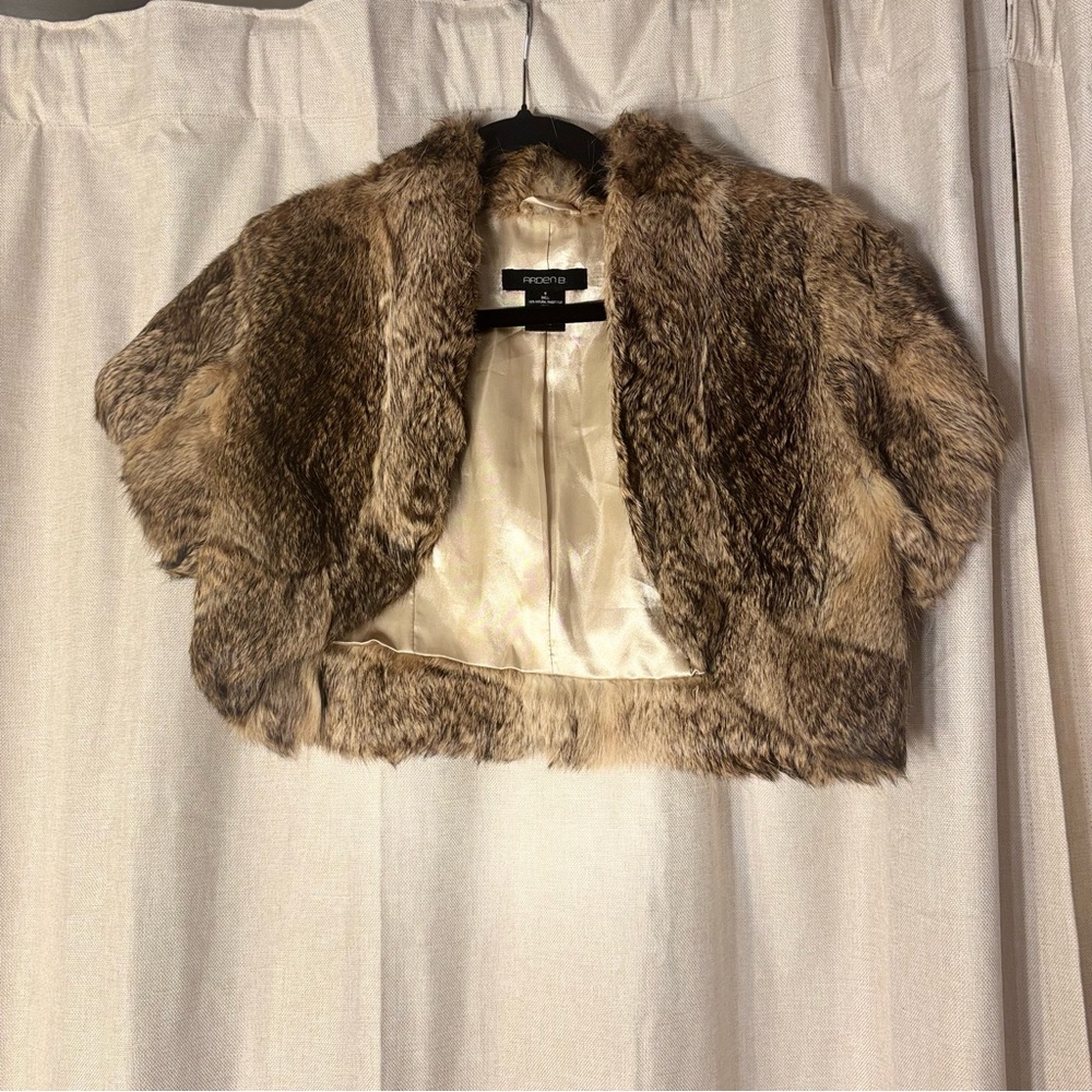 Ardene rabbit Fur Jacket in Brown